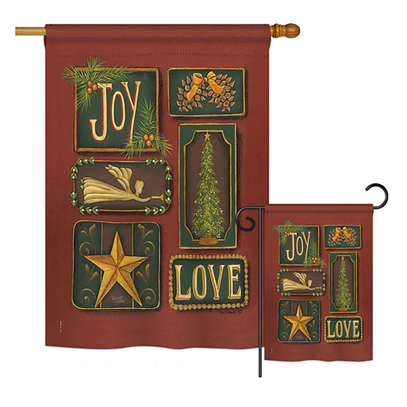 Ensemble de drapeaux 40 x 28 po Joy and Love Winter Christmas Impressions