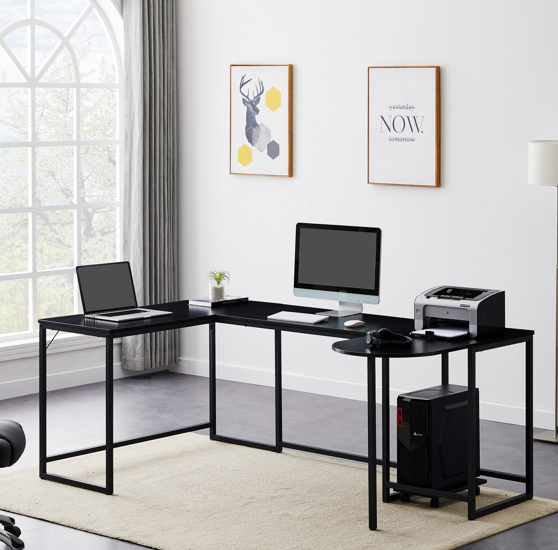 Extra Large Rectangular Writing Desk Latitude Run Color: Black