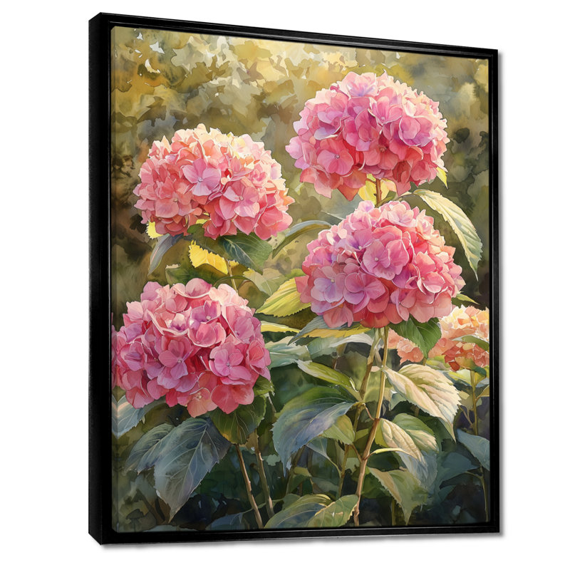 Alexis - impressions florales sur toile, Noir, Reproduction avec cadre flottant, H 20 po x l 12 po