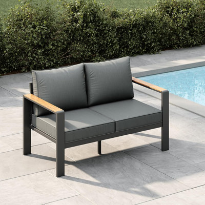 Sofa deux places en aluminium pour terrasse