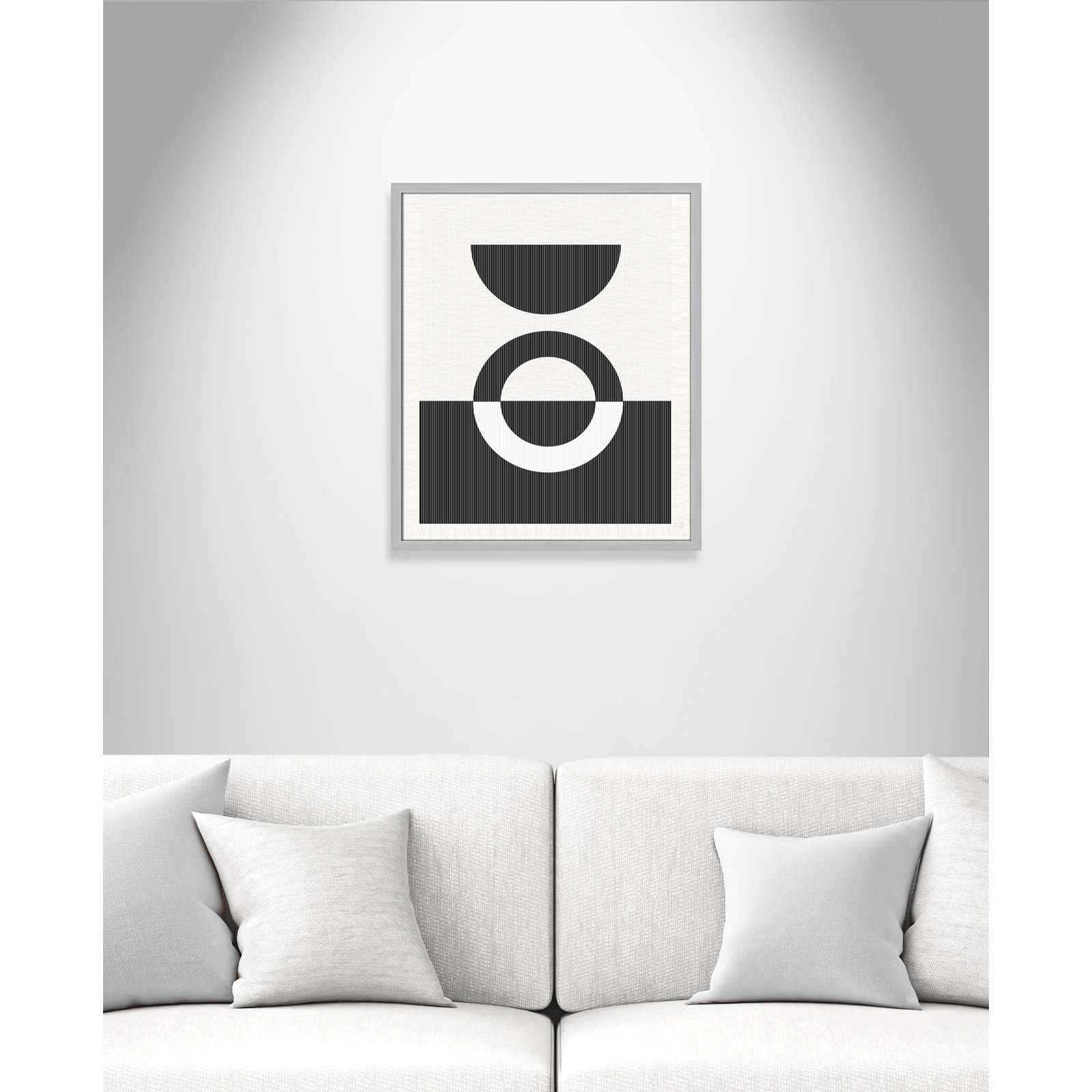 Eclipse III, Matte Silver Framed, 25.5" H x 21.5" W x 0.75" D