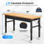 Établi réglable de 60 po, capacité de charge de 2 000 lb avec poste de travail robuste avec prises de courant, table de travail en bois d'hévéa pour garage, bureau, atelier, commercial