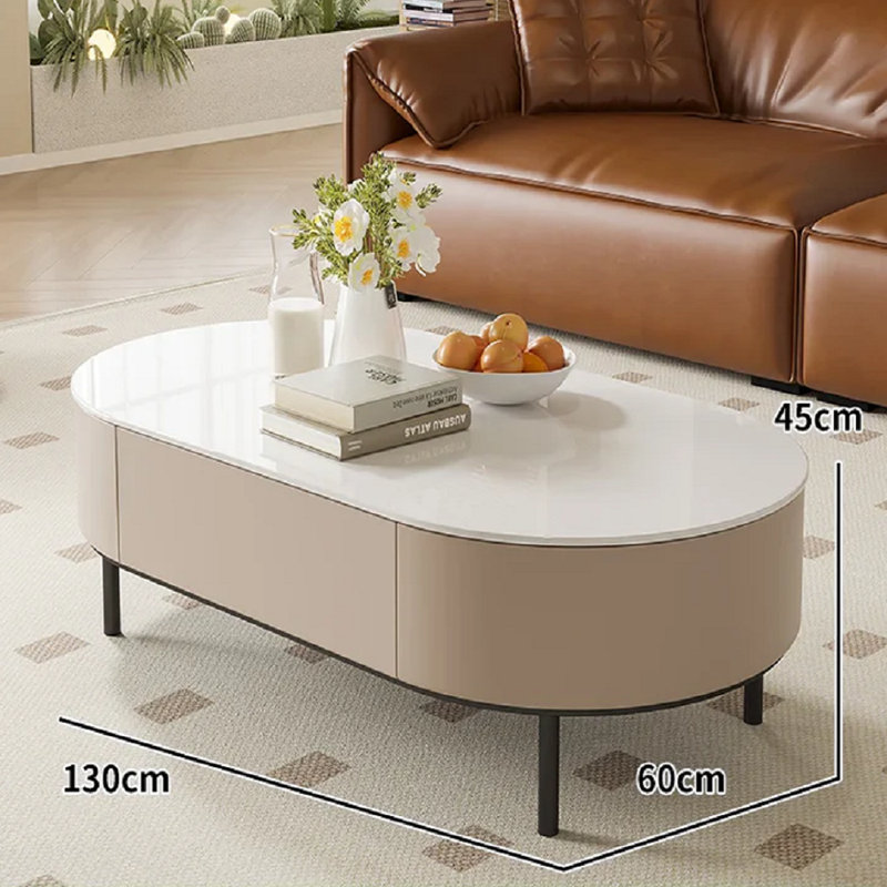 Nashanda Lift Top Four Leg Coffee Table, 45cm H x 60cm L x 130cm W, Wheat White