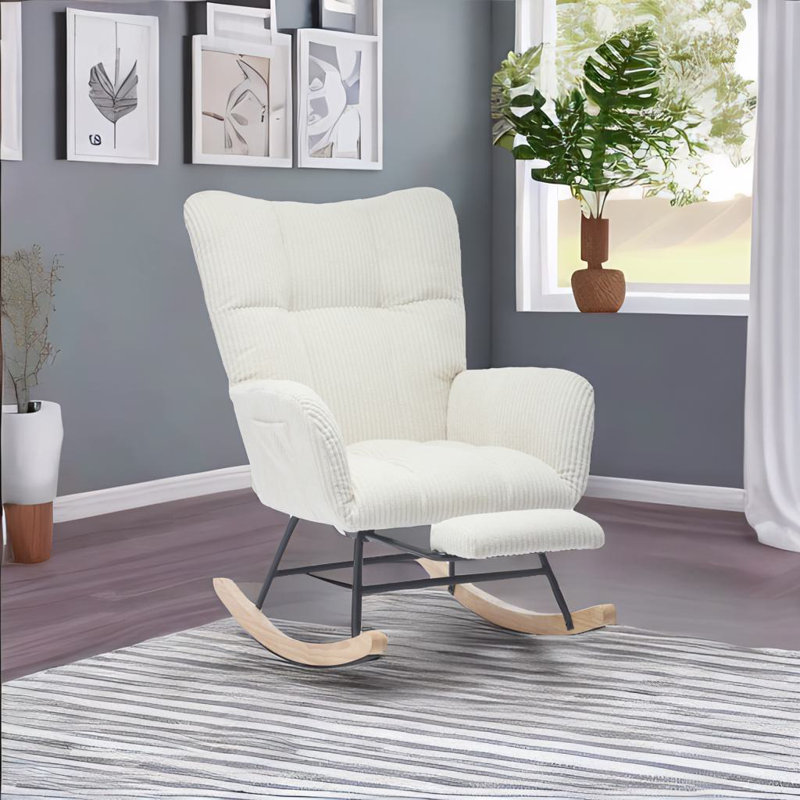 Chaise berçante moderne pour chambre de bébé, Beige
