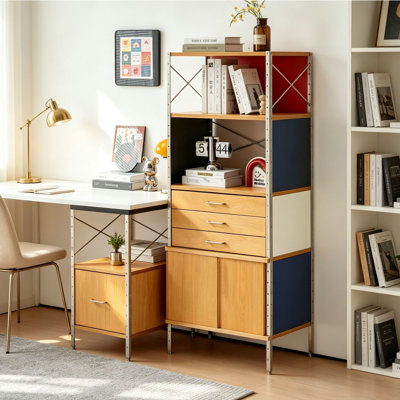 Industrial style multi-color exquisite bookcase
