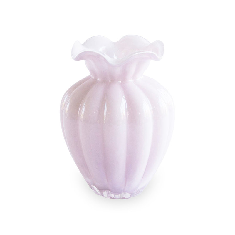 Vase moyen en verre à pétales, Camélia