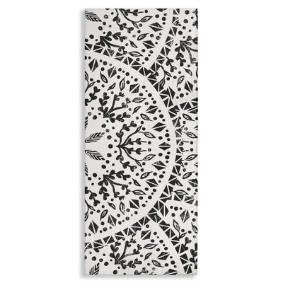 Boho, art fractal, étude rétro, motif botanique vieilli, giclée noire, art texturé par Daphne Polselli