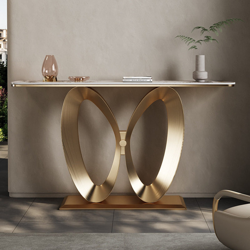 Console légère en métal de style luxueux, 33,4 po H x 47,2 po L x 13,7 po P