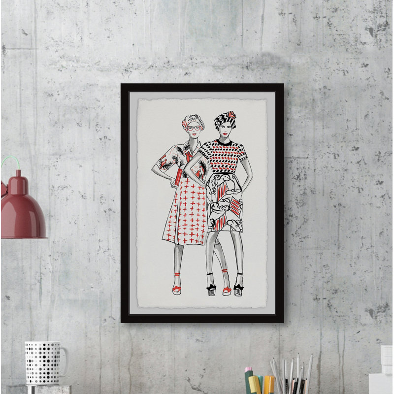 Deux filles par Marmont Hill - peinture encadrée, H 36 po x l 24 po x P 1,5 po