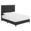 Lit tapissier contemporain de grande taille avec lit gris foncé et tissu