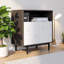 Armoire de rangement moderne en chêne foncé avec casier ouvert et 2 portes Olivia