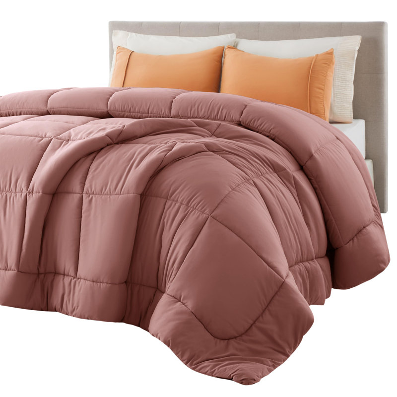 Bedsure Full Box-Stitch Down Alternative Duvet Insert – Dusty Pink , All-Season Comforter, Full Comforter, Dusty Pink