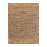 Rug & KilimS Modern Textural Rug In Beige-Brown And Orange Striae Patterns