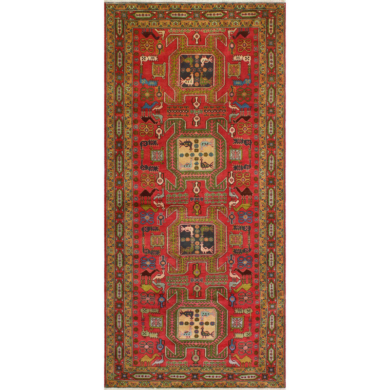 Khusbu Distressed Masamba Red Runner