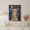 «Golden Floral Woman In Elegant Gown», reproduction d'art sur toile tendue sur toile, ensemble de 1