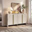 Crédence 60 po, armoire de rangement décorative 4 portes avec tablettes réglables, bar à café moderne et console de vestibule