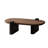 Modern Nut-Brown Solid Wood Oval Coffee Table