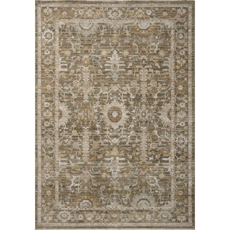 Tapis vert / multicolore Amber Lewis x Loloi Nella, 6 pi 6 po x 9 pi 6 po