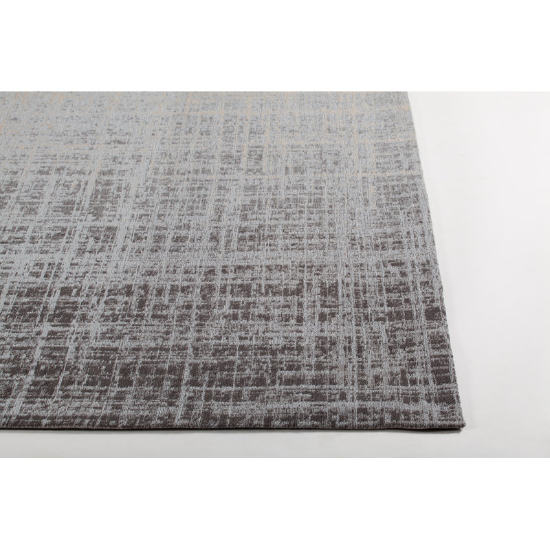 Tapis brun/gris handwoven à tissage plat Schrimsher, Rectangle 5 pi x 7 pi 6 po