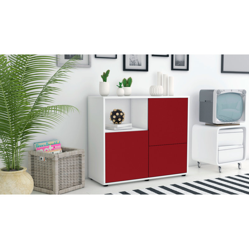 Powhattan 92cm Sideboard, White/Red
