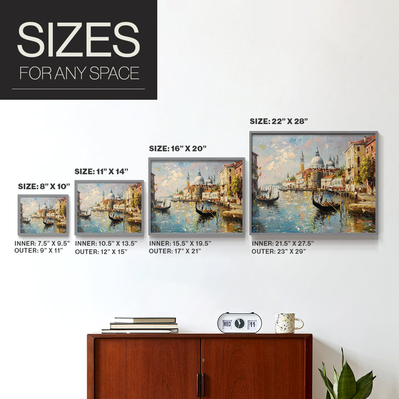 Nautical Series-CLXXVI -Framed Print - Restickable, 22" H x 28" W, Grey