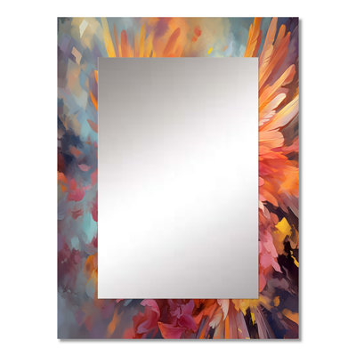 Tropical Parrot I - Parrot Mirror, Yellow Decorative Wall Mirror, Printed Metal Art