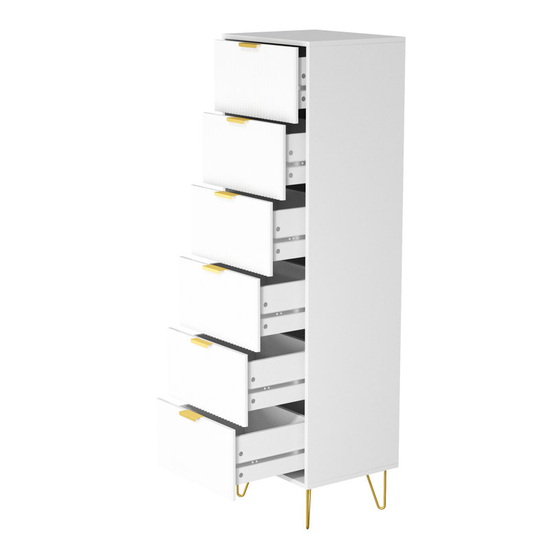 Commode 6 tiroirs Scannell, Blanc