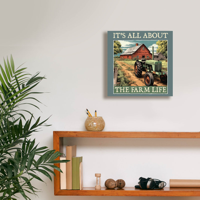  «Farm» par Jim Baldwin, art mural sur toile, 12 po x 12 po, H 12 po x l 12 po