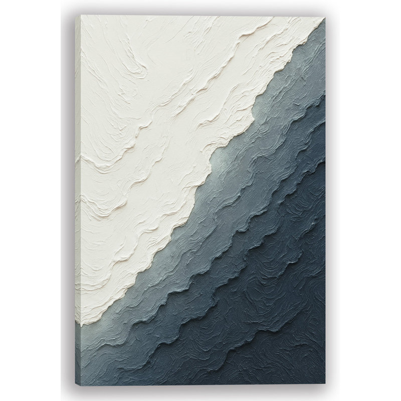 "Shadow Current" Abstract Gradient Wrapped Canvas, 24" H x 16" W