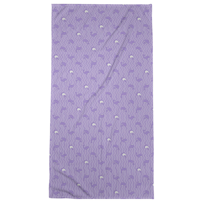 Serviette de bain katelyn elizabeth baleines, Mauve