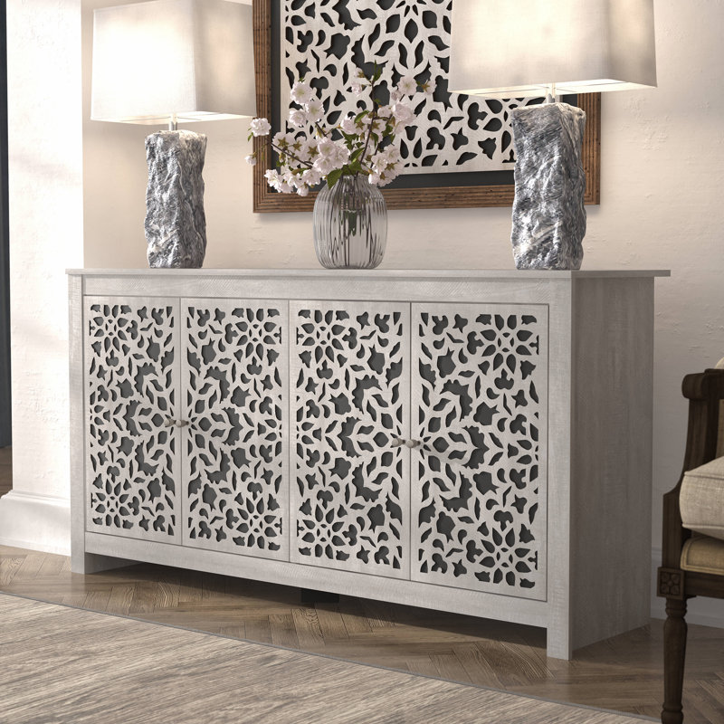 Arrastia 58.4" Wide Sideboard, Dusty Gray Oak/Black