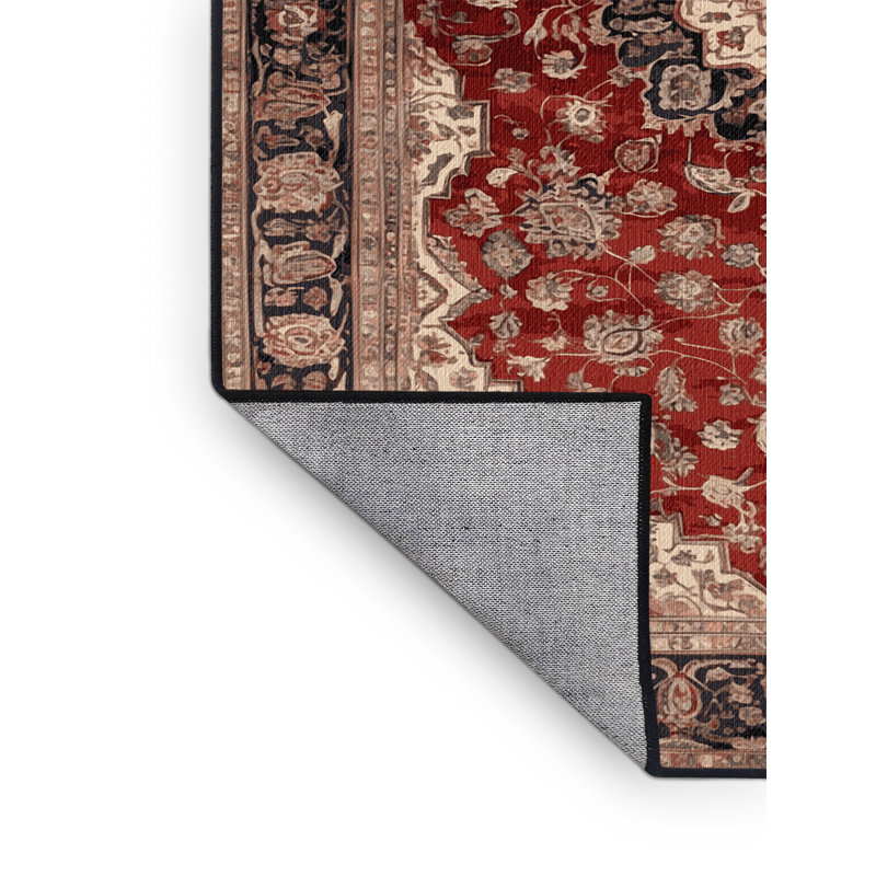 Machine Washable Persian Brown Area Rug, Square 7'
