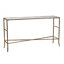 56.5X14x30" Antique Gold Console Table, Mirrored Top