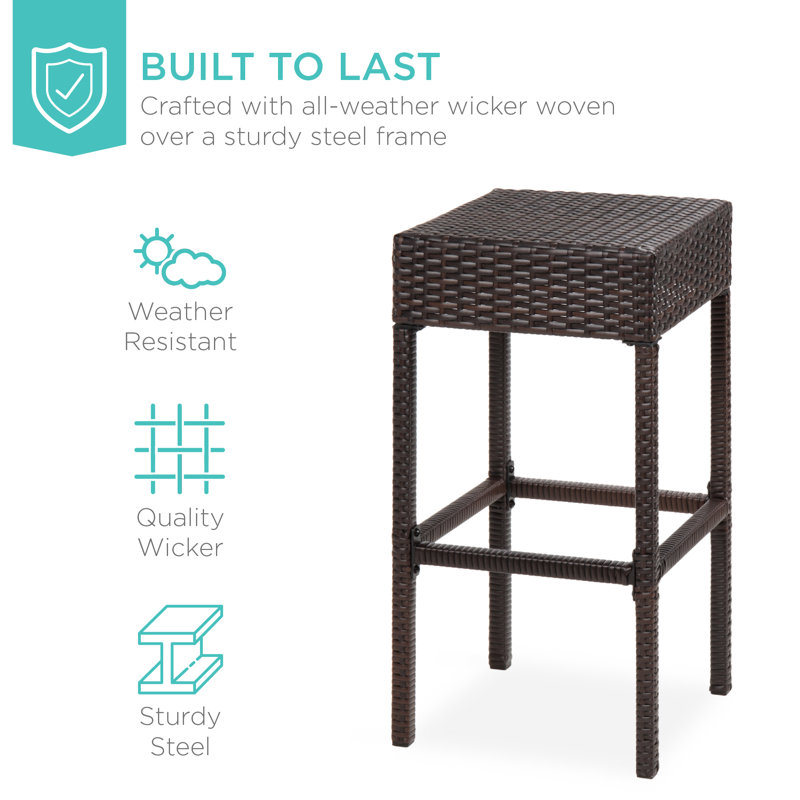 Ausmus Metal Bar Set with Stools, Brown, Brown