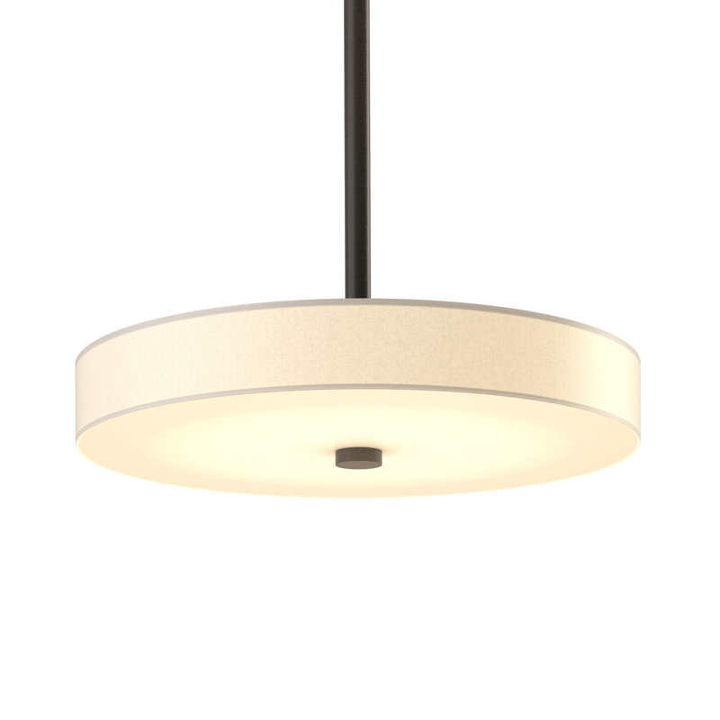 Disq 1 - Light Unique Drum LED Pendant, Large: 10.1" to 52.1", Dark Smoke