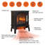 Foyer électrique à quartz électrique 18 pouces - effet de flamme 3D, 1 500 W de chaleur, 5 000 / H, télécommande, portatif, coffre-fort, chauffage réglable