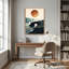 Vintage Coastal Rock Arch and Large Rusty Orange Sun Canvas Wall Art-133544156