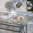 Jeitt Square Metal Outdoor Dining Table With Umbrella Hole , 35.5'' in. W 35.5'' in. D