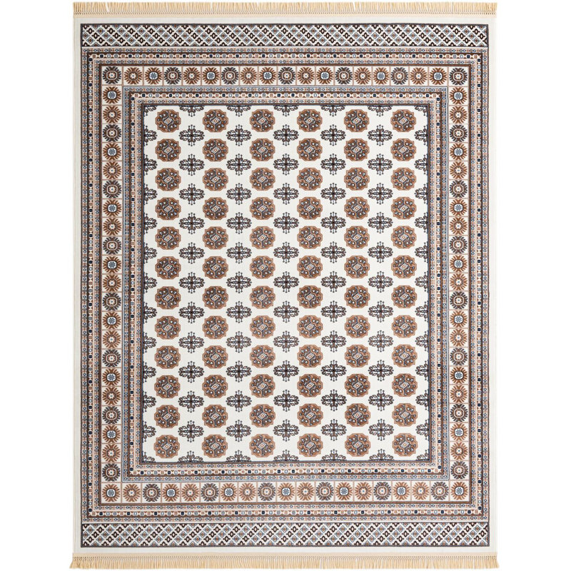 Tapis traditionnel Hinshaw de couleur ivoire, Rectangle 7 pi 10 po x 10 pi