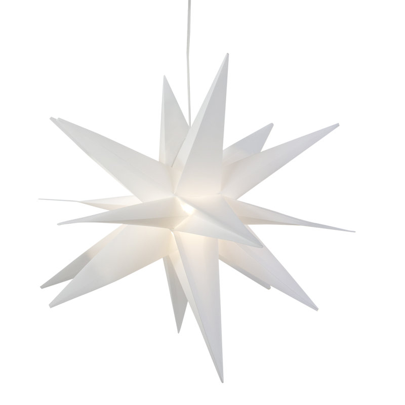 Décoration de Noël suspendue étoile blanche 22 po à DEL Moravian