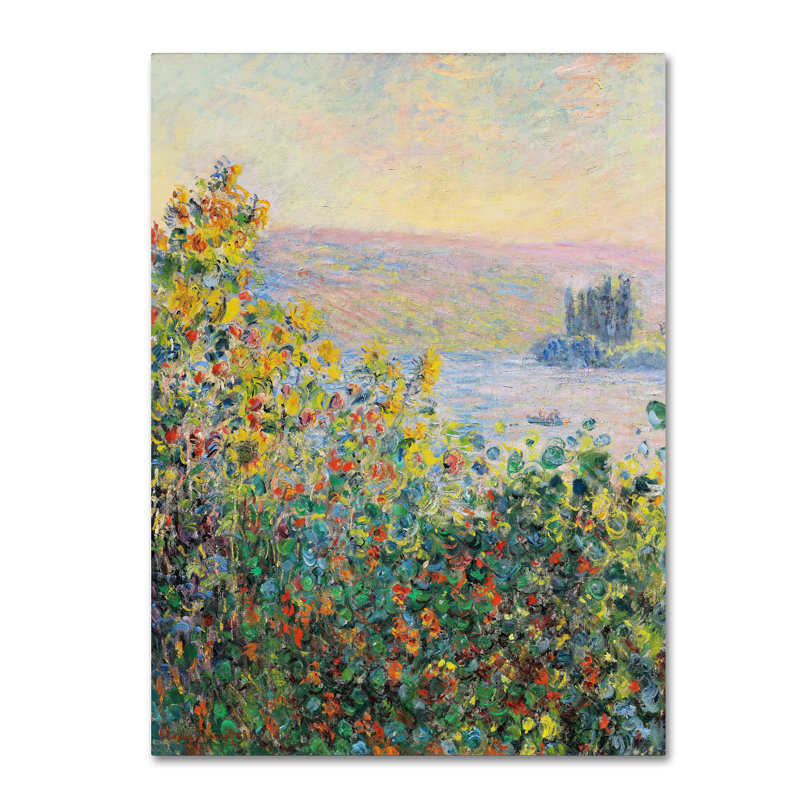 «Flower Lits At Vetheuil», reproduction sur toile tendue, H 32 po x l 24 po