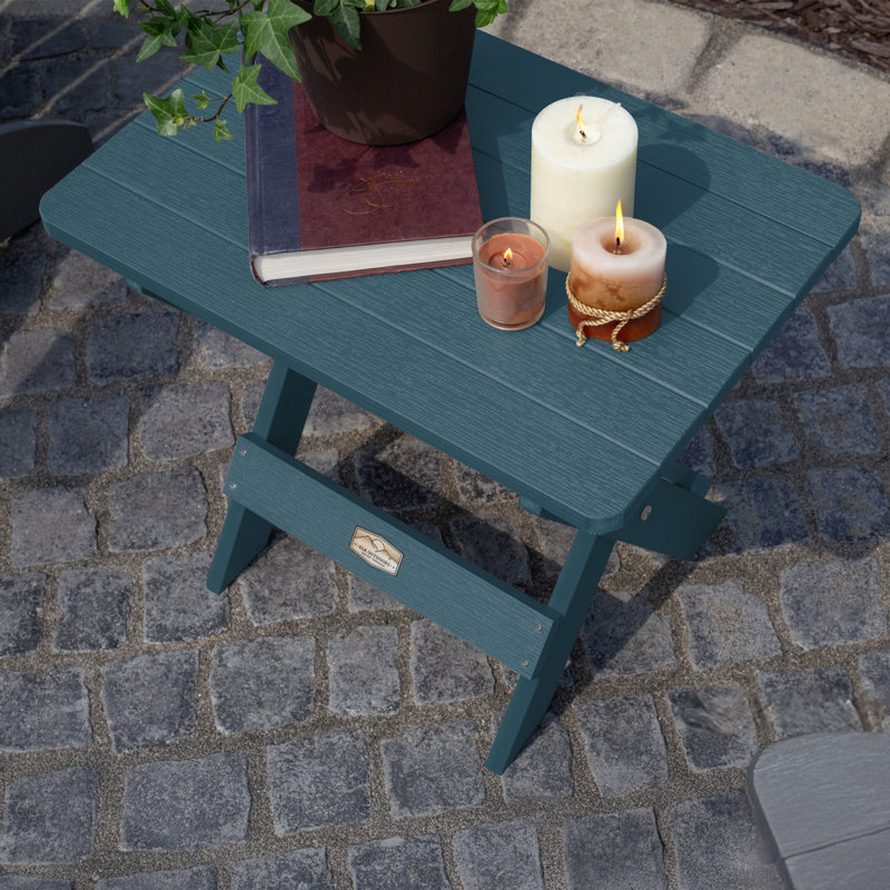 Table d'appoint pliante Newberg, Bleu Nantucket