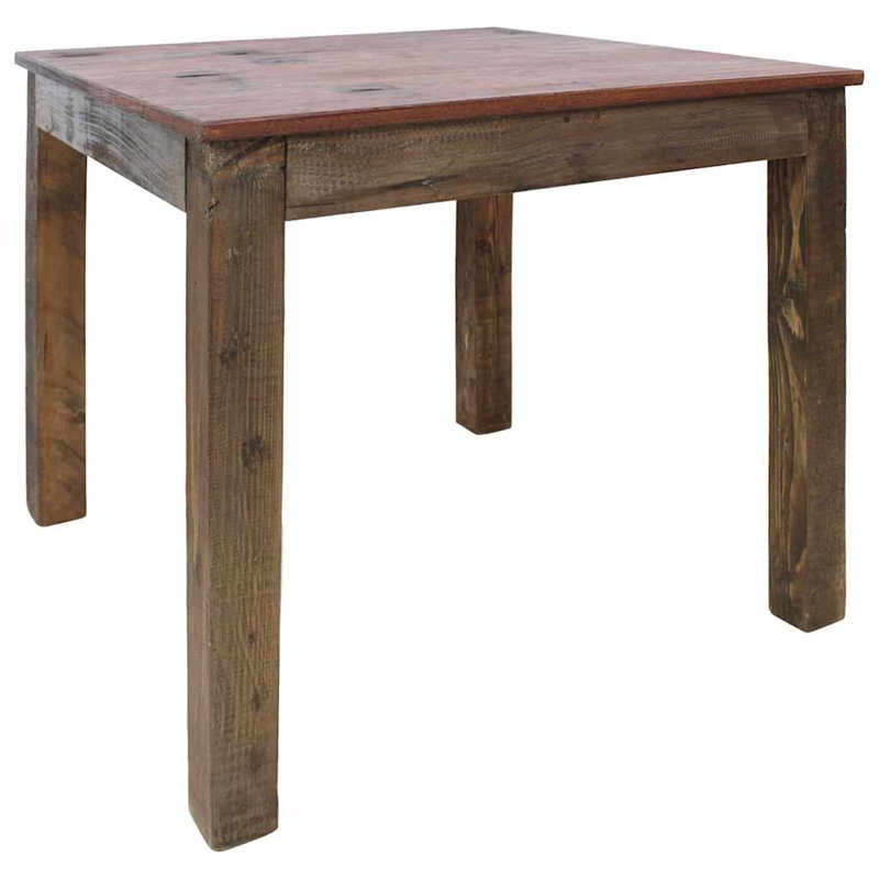 Dining Table Mixed Recycled Wood 82x80x76 cm, 76cm H x 80cm L x 82cm W, Dark Brown