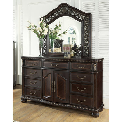 Ancalin 68'' W 9 - Drawer Dresser with Mirror