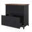 2-Drawer Lateral File Cabinet, Rustic Wood Filing Cabinet For Home Office, A4/Letter Size, Printer Stand With Storage & Heavy-Duty Steel Frame, Brown & Black