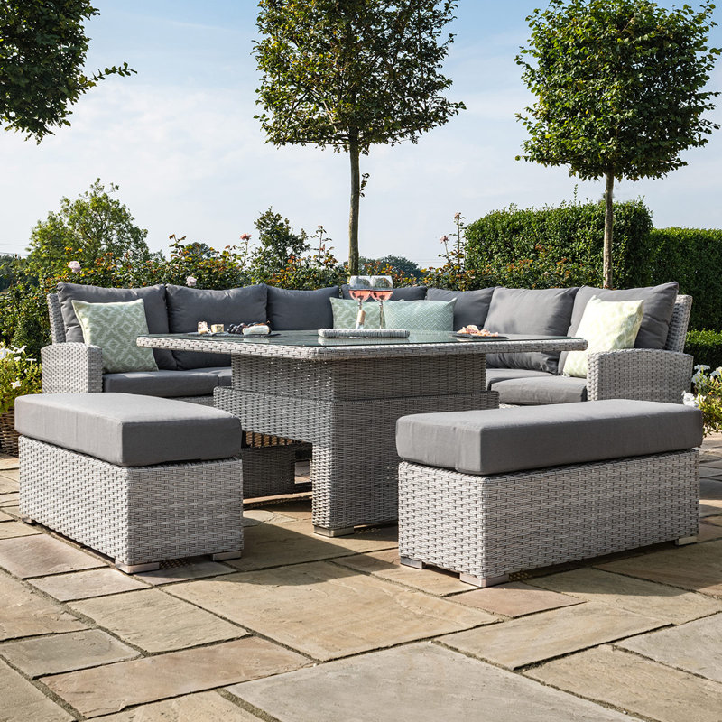 Crimora Rattan 6 - Person Seating Group with Cushions