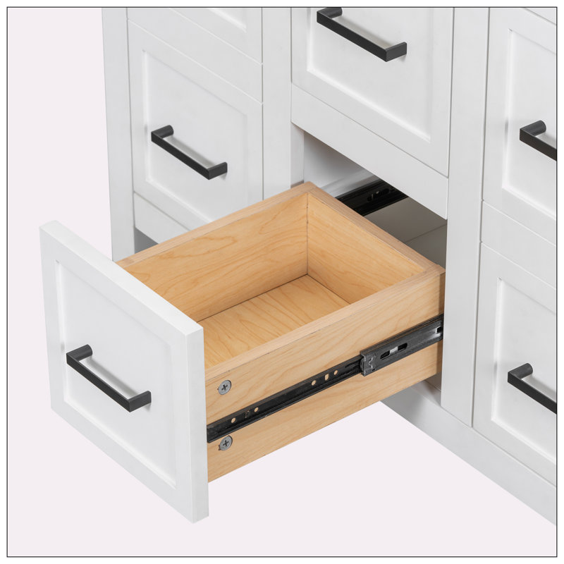 [Cabinet seulement] Meuble-lavabo blanc (lavabo non inclus)
