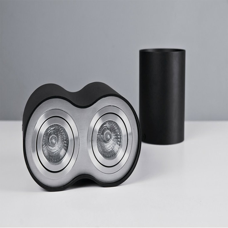 Bross Flush Mount, Black/Aluminium