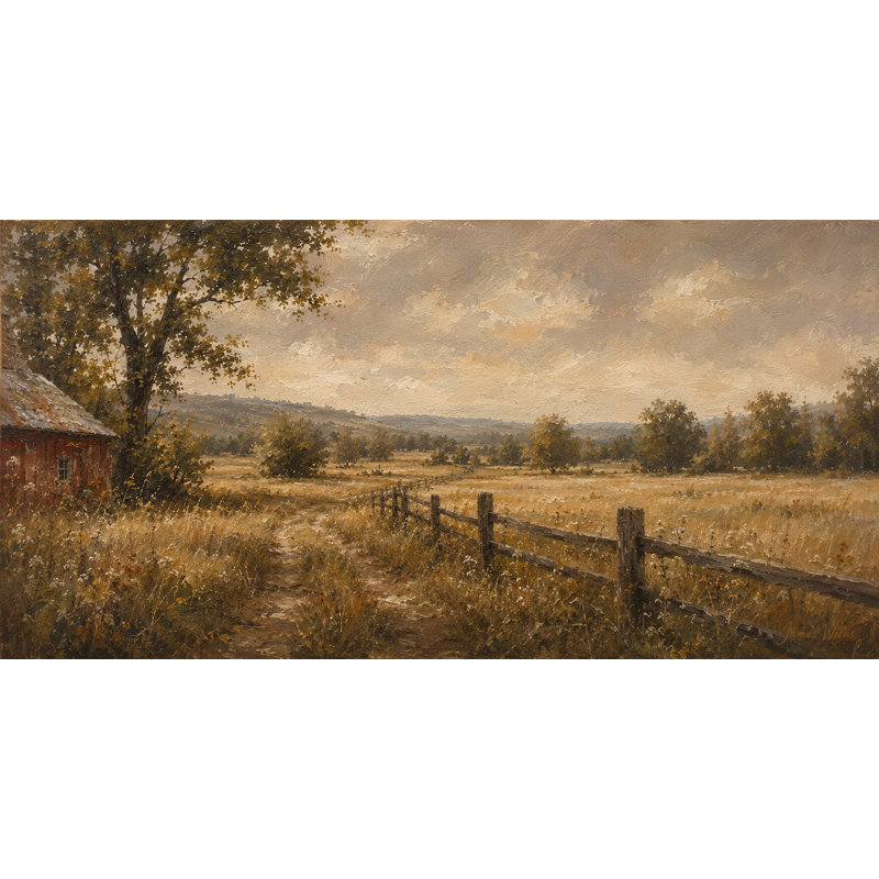 «Rustic Barn Panorama I», art mural sur toile tendue, 24"H x 48"W x 1.5"D