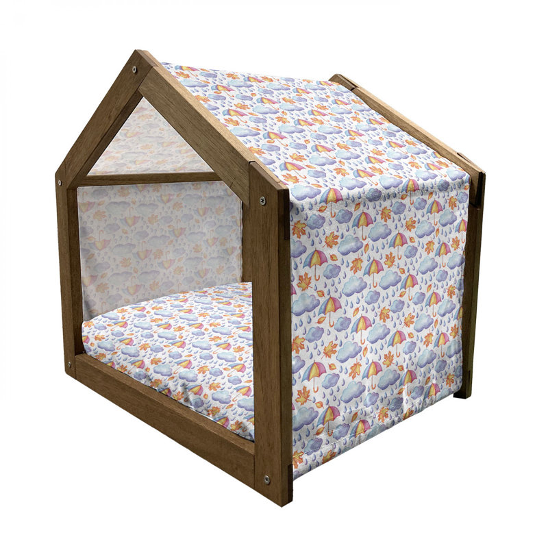 Niche pour chien en bois bleu, H 22,44 po x l 23,62 po x P 17,72 po